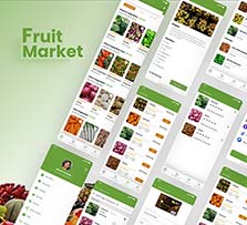 蔬菜水果线上商城UI界面模板：Fruit Market-Online Delivery App UI kit